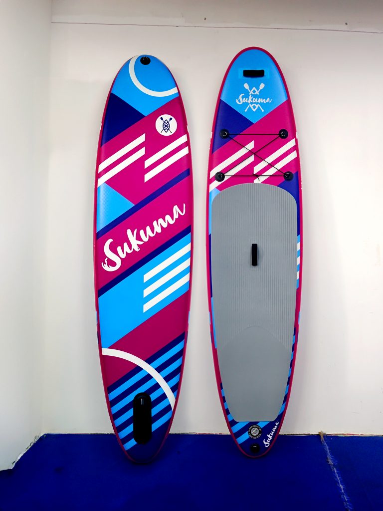 2023 Stand up paddle board branding work produced for Cotswold based Watersports company Sukuma - Factory photo